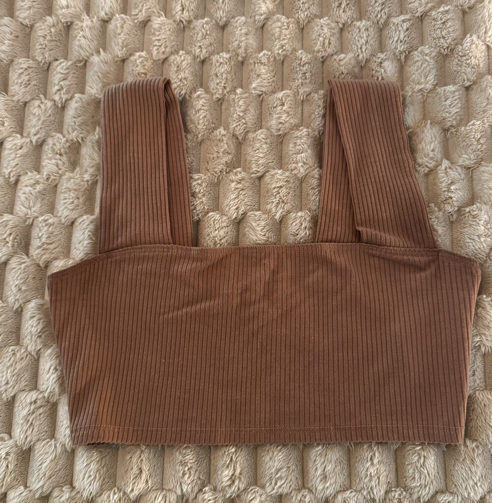 Reformation Ribbed Sleeveless Top Tan Sweater Tank Size S